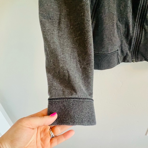 Lululemon Hooded ZIP UP 'Cross Cut Hoodie' Heathered Black SMALL - NEW! - Picture 9 of 16